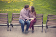 Young couple kissing on the street