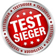 Button "Testsieger" rot/silber