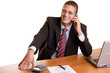 Businessman makes a telephone call