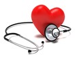 Stetoscopio e cuore rosso